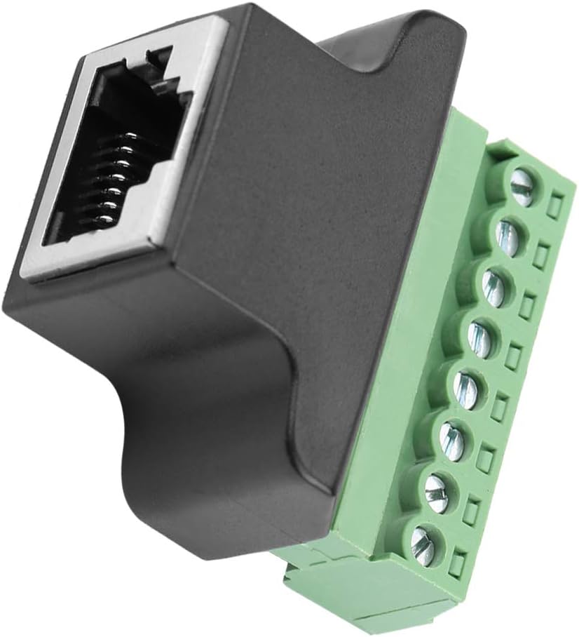 Desconexión RJ45, conector adaptador de terminal de tornillo, conector terminal de tornillo de 8 pines para extensor de Ethernet
