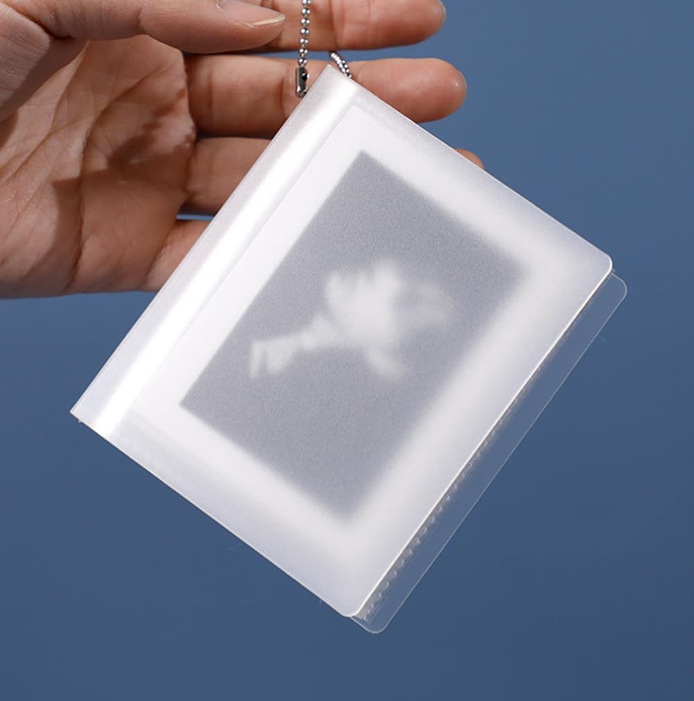 8 mini álbumes de fotos de 3 pulgadas, portatarjetas de crédito de negocios de 2.5 x 3.5 pulgadas, pequeño soporte para tarjetas de fotos colgantes,
