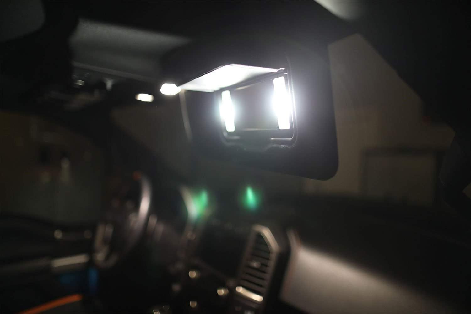 iJDMTOY (2 bombillas LED 3-SMD 1.142 in 6614F para luces de espejo de tocador de visera solar de coche, color blanco xenón
