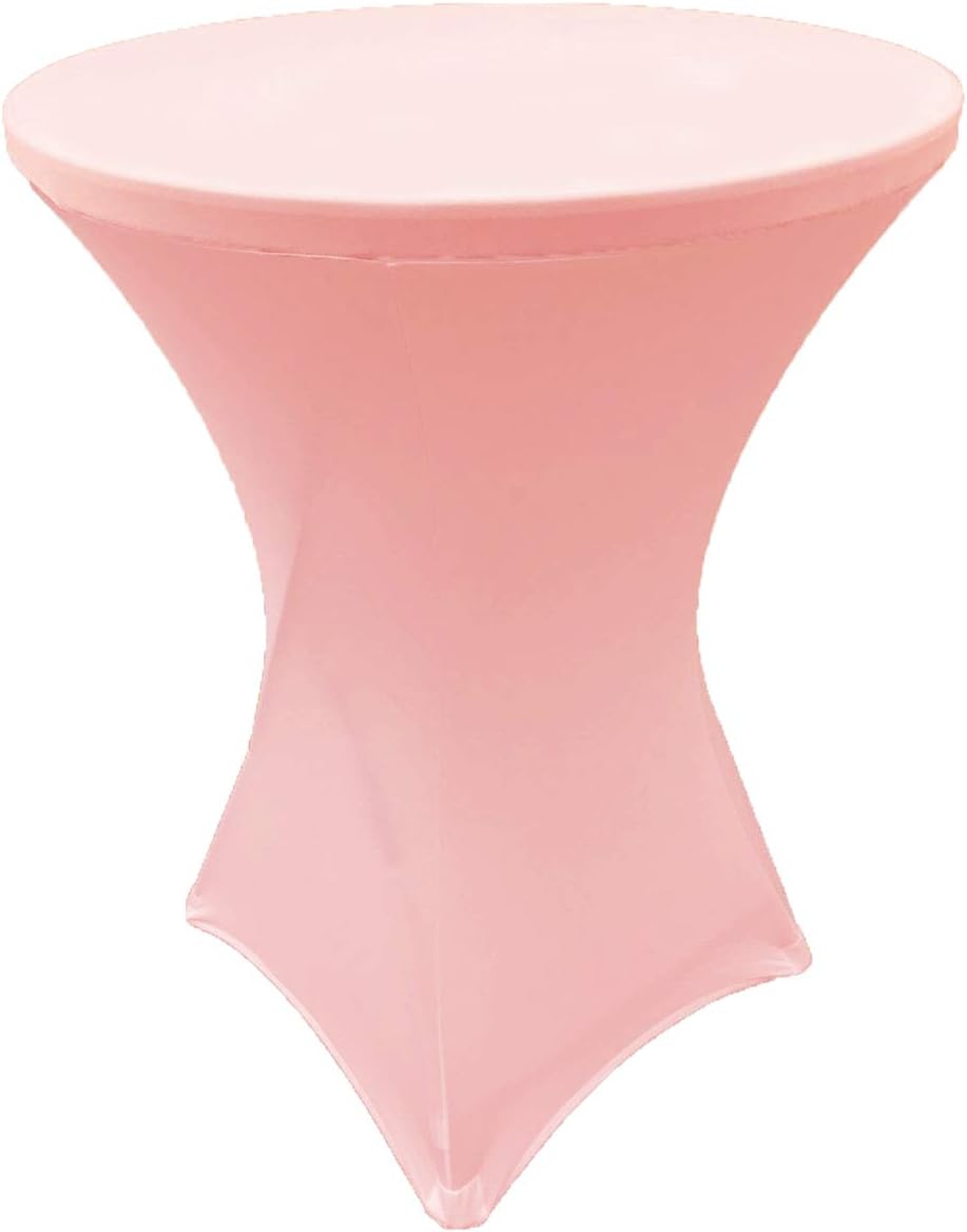 Mantel elástico ajustado de elastano para cóctel de 32 x 42 pulgadas, color rosa, para bodas, eventos y fiestas