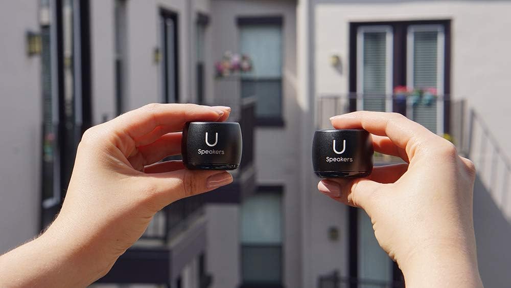 U Pro – Juego de 2 altavoces inalámbricos Bluetooth TWS, increíble sonido envolvente, bandeja de carga, altavoces perfectos para el hogar, fiestas,
