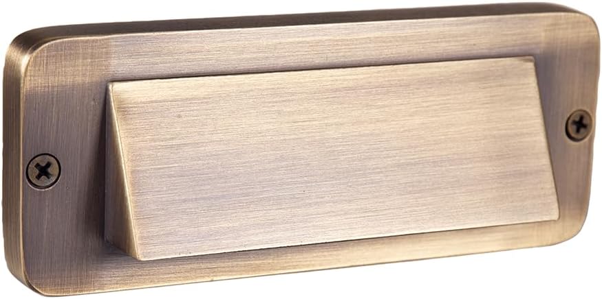 VOLT Latón fundido 12V Mini delgado integrado LED con capucha luz de paso (bronce)