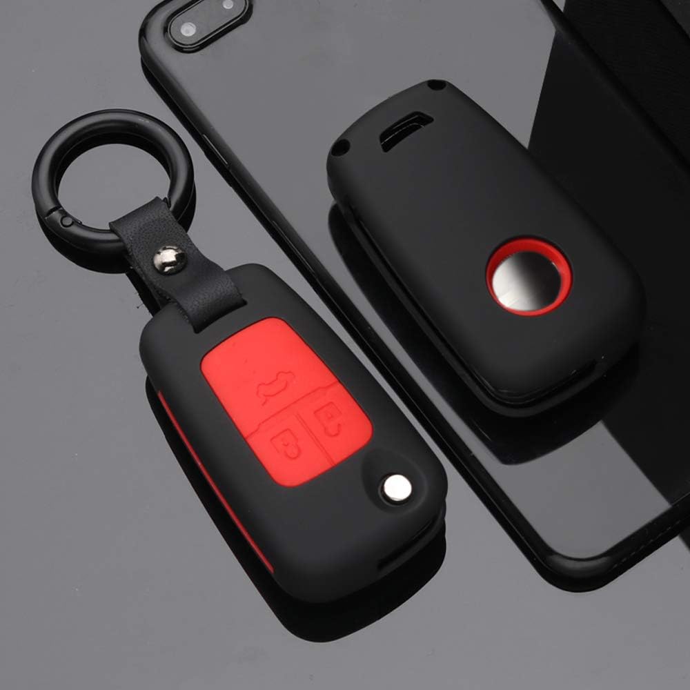 SANRILY 1 unids Flip Key Fob funda para Chevrolet Cruze Epica Lova Camaro Impala Aveo sin llave de llavero ABS + funda protectora de silicona con