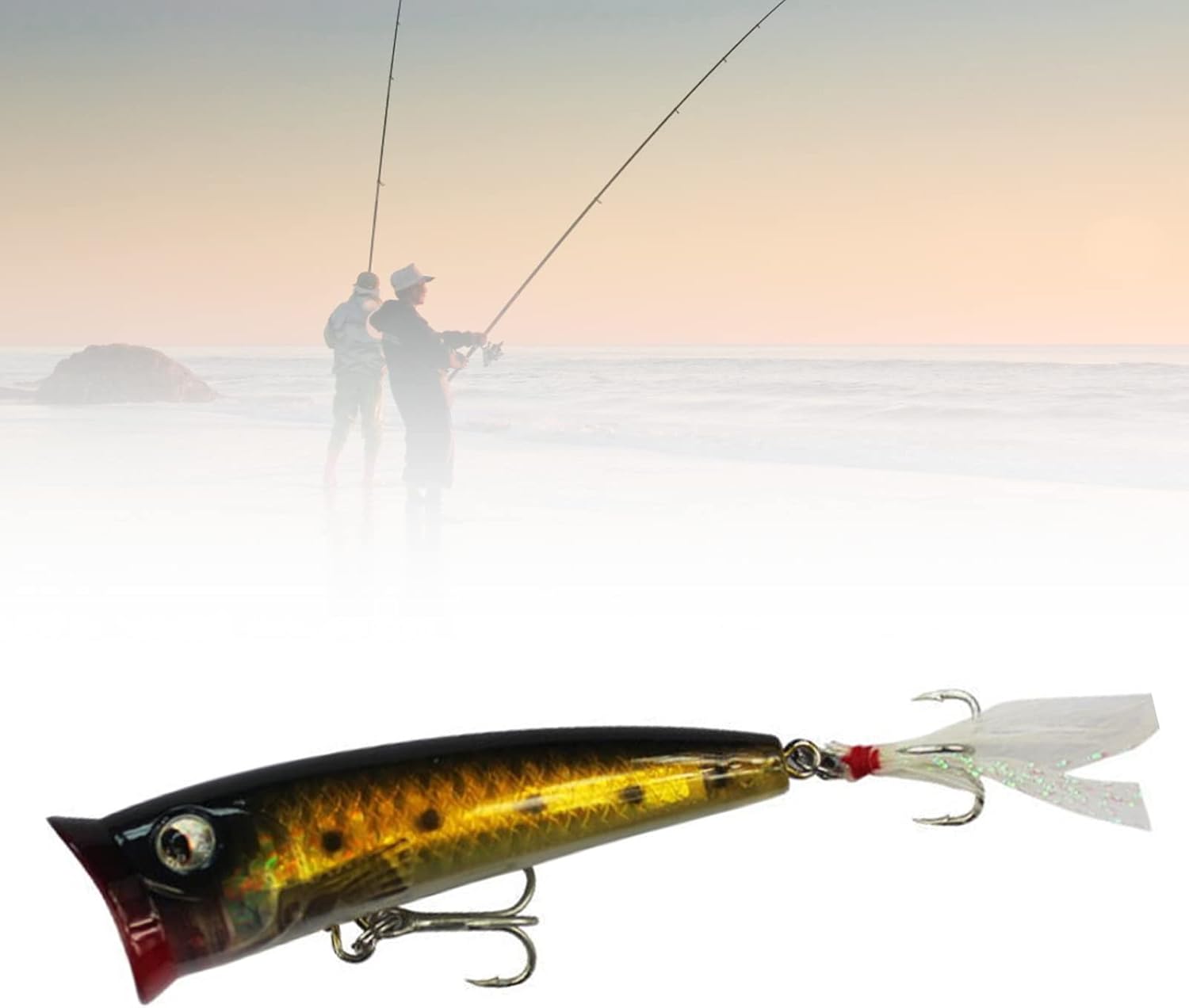 Señuelos de pesca, 2.953 in0.35 oz Wobbler Popper pesca cebo duro señuelo para pesca pesca amantes de la pesca, trucha lubina, pesca, 3, talla única