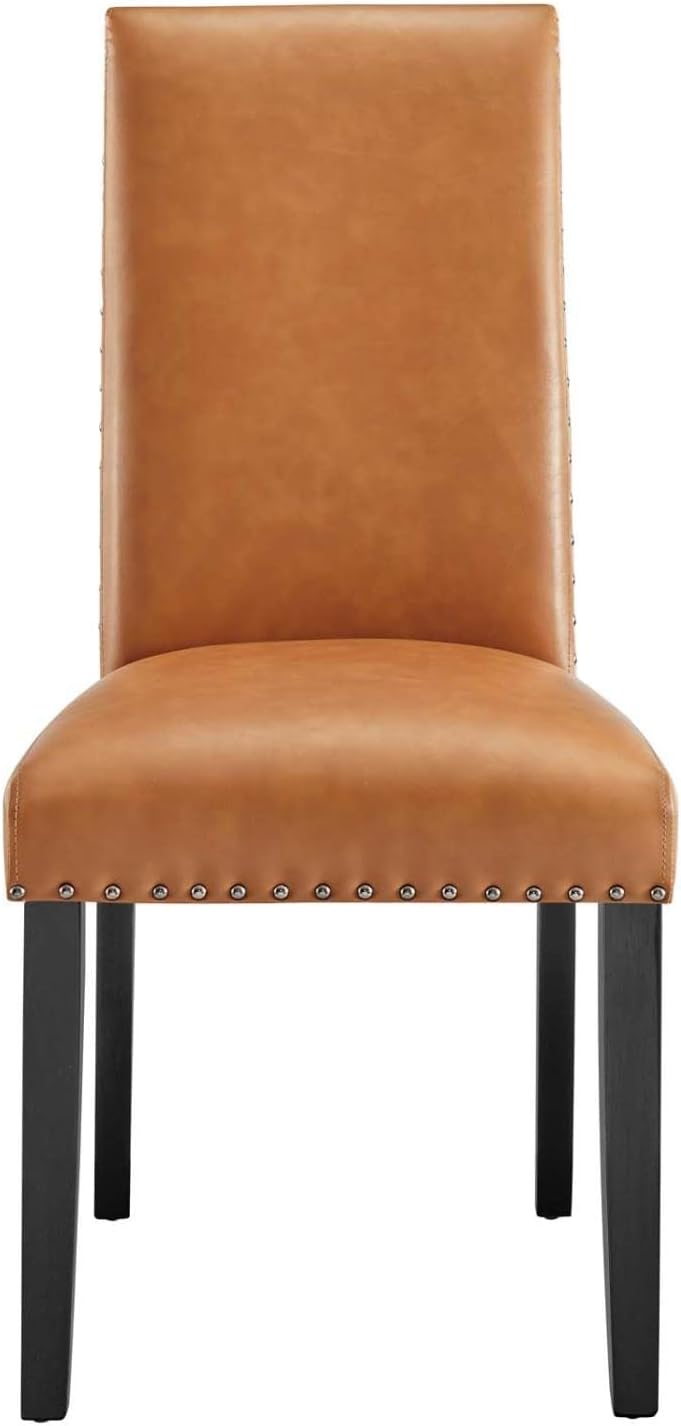 Modway Parcel Parsons – Silla de comedor tapizada de cuero vegano
