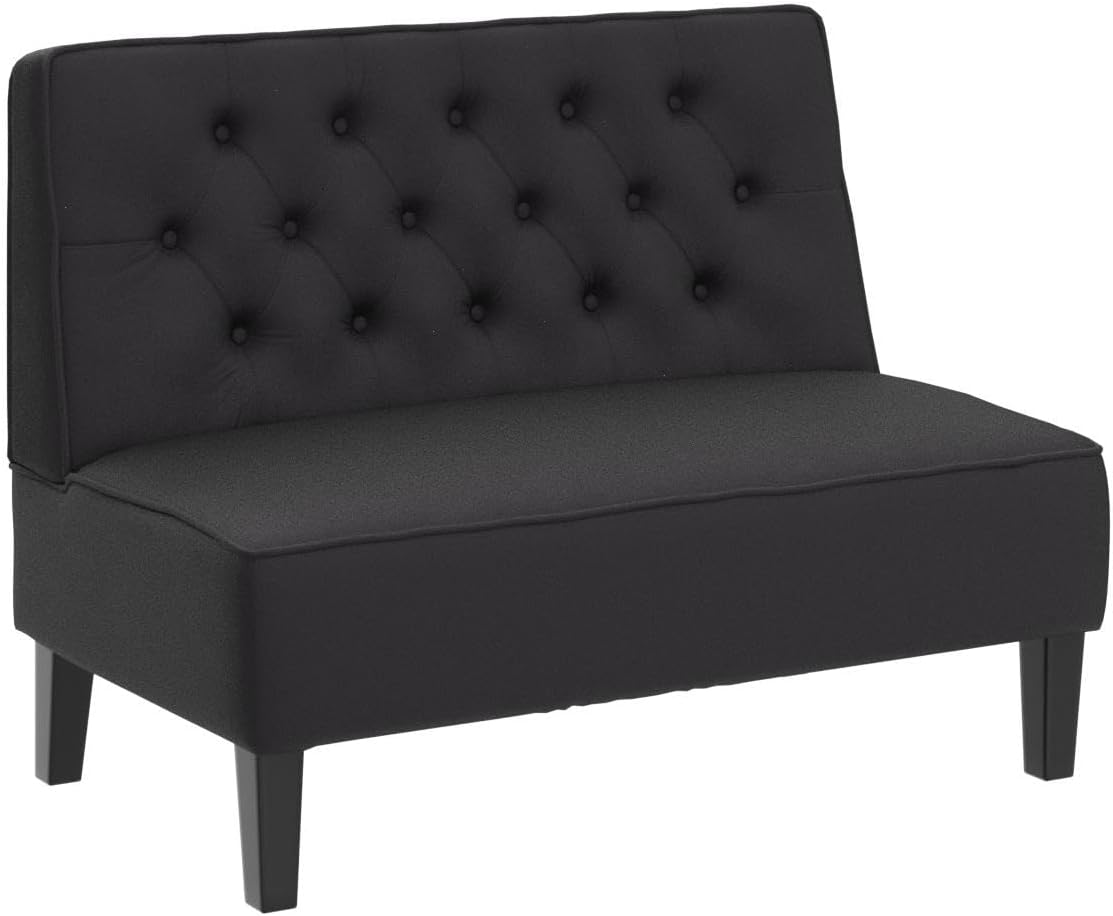 Alunaune Sofá biplaza tapizado para sala de estar, banco de dormitorio sin brazos, sofá pequeño con asiento de dos plazas, sofá copetudo con