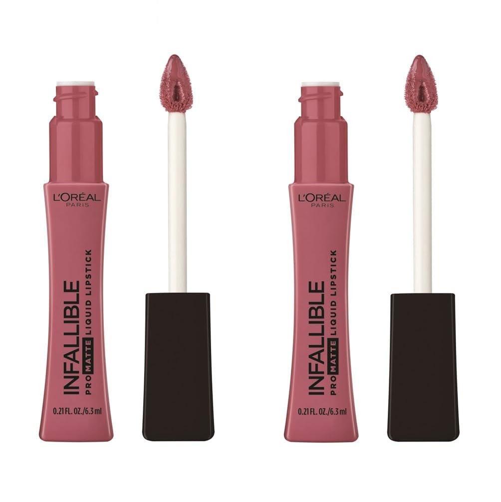 L’Oreal Paris Infallible Pro Matte Liquid Lipstick – Pack de 2 pintalabios líquidos, Petal Potion 372