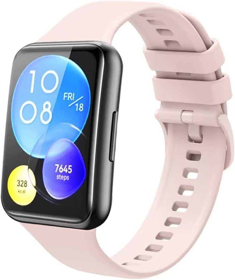 iPartsonline Correa de repuesto compatible con Huawei Watch Fit 2 Active Smart Watch Sport Correa de silicona con funda
