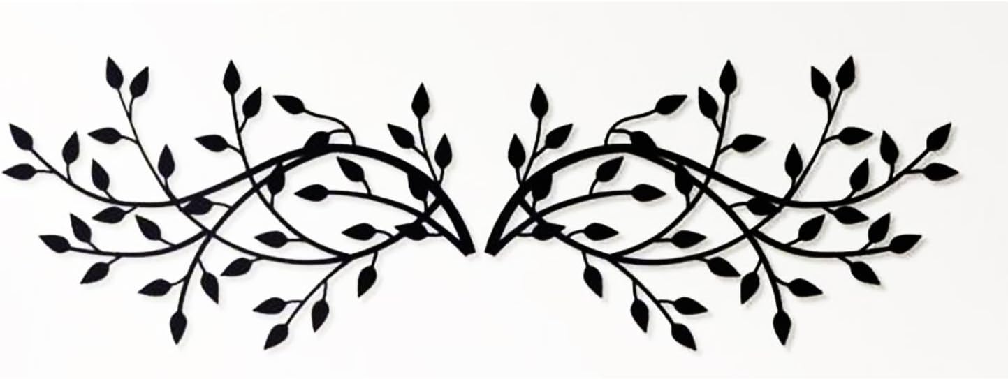 DoMyfit Decoración de pared de hoja de árbol de metal, esculturas de hierro forjado, rama de olivo, hoja de árbol de ala para colgar en la pared,