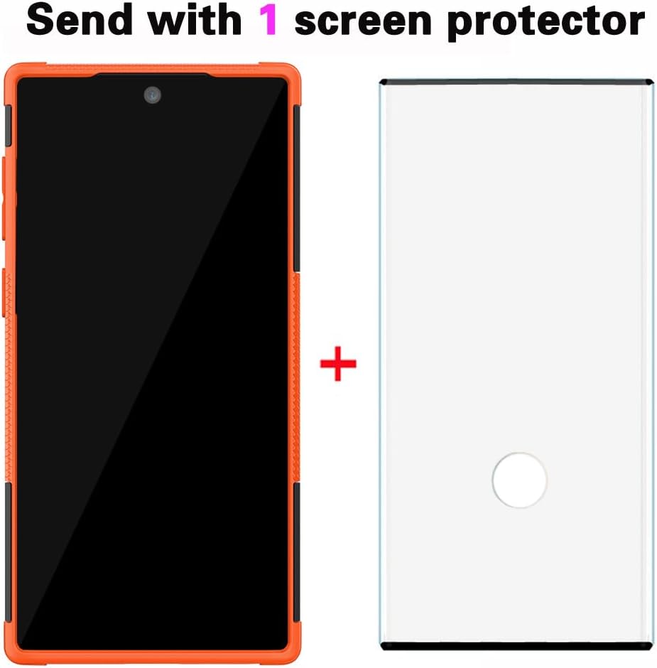Asuwish Funda de teléfono para Samsung Galaxy Note 10 5G con protector de pantalla de vidrio templado y soporte delgado, híbrida, resistente, funda