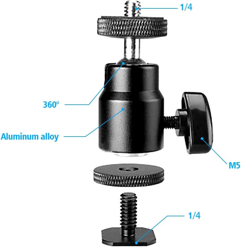 SLOW DOLPHIN Soporte de zapata caliente para cámara de 14 pulgadas con adaptador de tornillo de 14 pulgadas para cámaras, videocámaras, teléfono