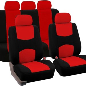 FAVOMOTO Fundas de asiento universales para automóvil, fundas de asiento universales rojas para asiento de automóvil, fundas de asiento de banco FAVOMOTO Fundas de asiento universales para automóvil, fundas de asiento universales rojas para asiento de automóvil, fundas de asiento de banco