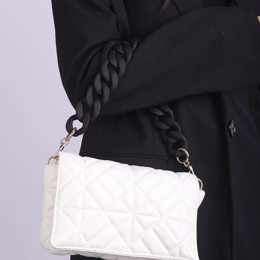 Correas de acrílico para bolsa, cadenas gruesas, correa de cadena plana, correas de asa de bolsa, cadena de repuesto para bolsos de mujer