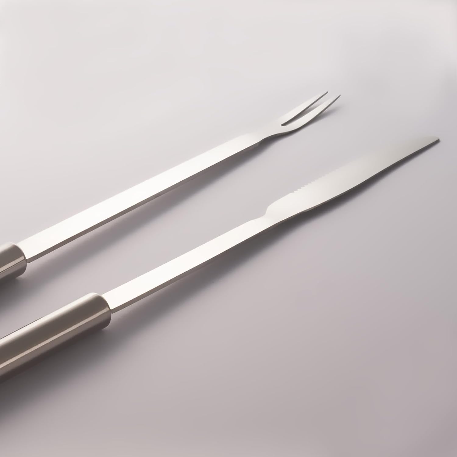 Tenedor y cuchillo para tallar carne, tenedor y cuchillo de cocina y parrilla de 12.5 pulgadas de largo, tenedor y cuchillo de acero inoxidable,