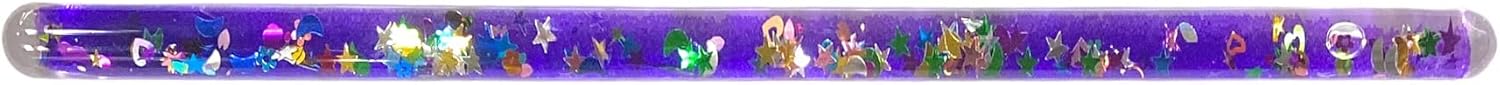 Varita con brillantina, tubo de varita mágica maravillosa, para niños, dos accesorios de disfraz de Halloween de 11 pulgadas (morado, verde)