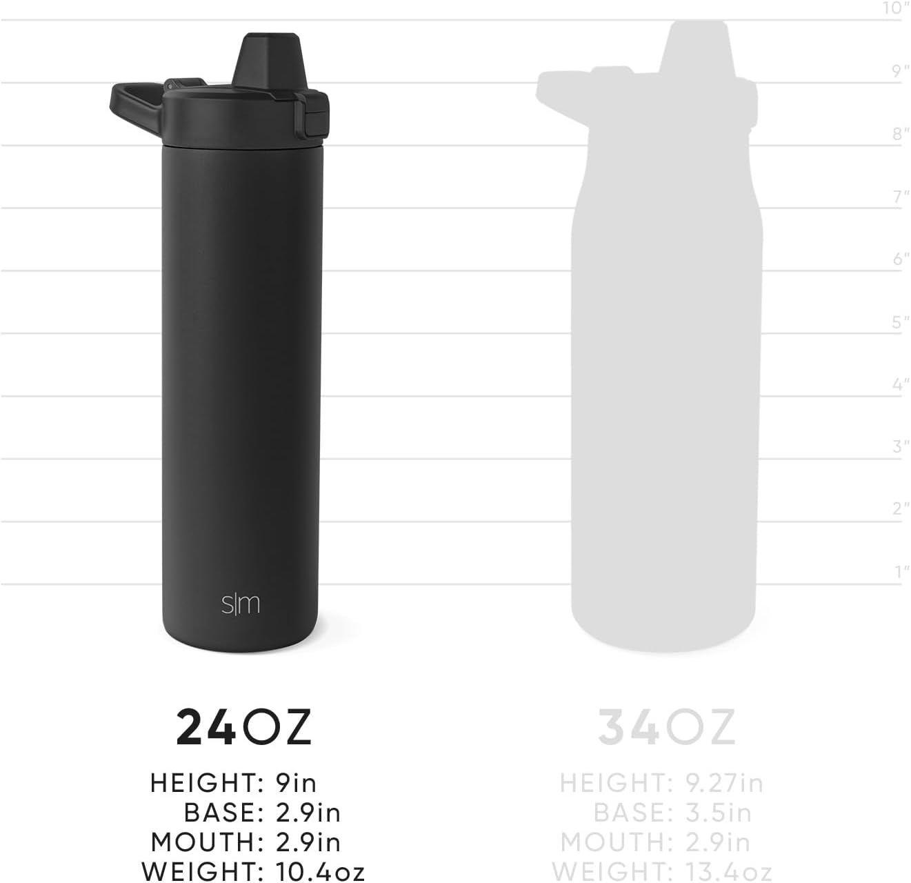 Simple Modern Botella de agua filtrada  Botellas de agua de viaje con filtro de carbono de acero inoxidable aisladas  Reutilizable para agua potable