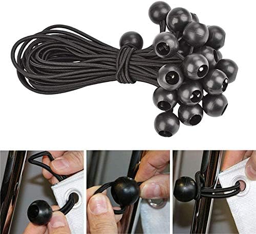 Paquete de 30 cuerdas elásticas de lona de alta calidad de 6 pulgadas  Correa de amarre resistente a la intemperie para campamento, tiendas de
