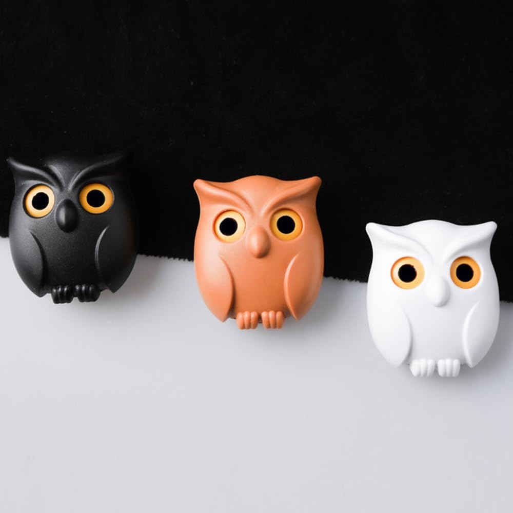 soputry Soporte magnético para llaves de búho, búho nocturno, ganchos para llaves de búho, ganchos de llave de búho, ojos abiertos y cerrados, con