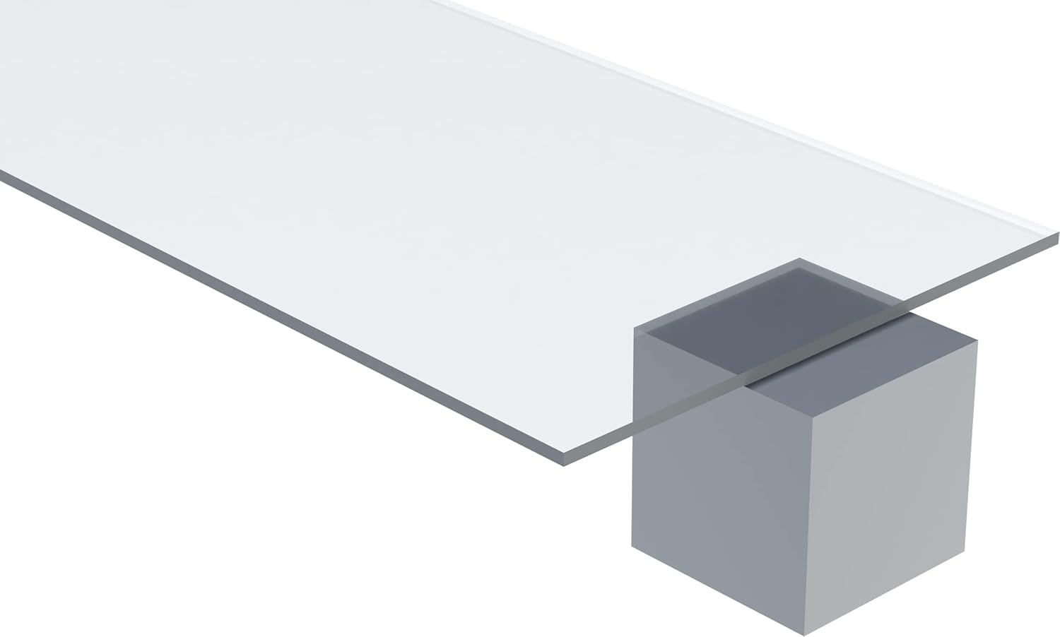Lámina de plexiglás acrílico transparente – 14″ de grosor – 18″ x 48″