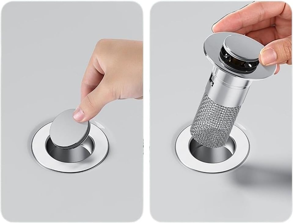 Colector de pelo Filtro De Drenaje De Piso Multifuncional, Tapón De Drenaje De Lavabo De Núcleo De Rebote Emergente, Colector De Pelo, Colador De