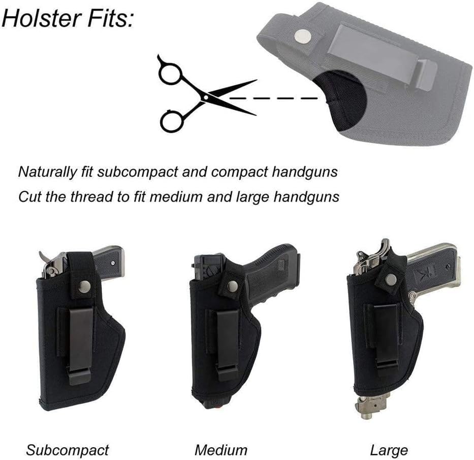 Funda universal para pistola, IWB OWB para pistola, bolsas tácticas para pistola, fundas para pistola de cintura para mano derecha e izquierda,