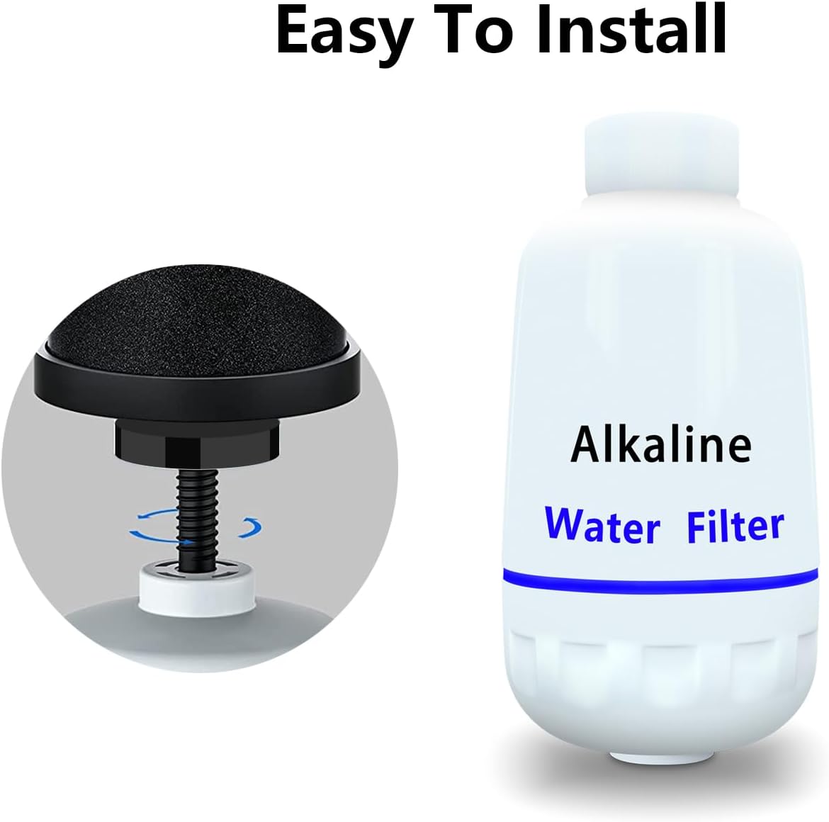 Filtro de agua alcalino, sistema de filtración de agua de recarga de pH por gravedad de encimera, interfaz purificadora compatible con bloques de