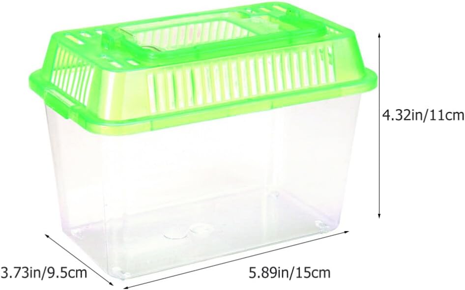 POPETPOP Cuencos de plástico para peces, 5 unidades, pequeño hábitat mundial, portátil, tanque de plástico transparente, caja de acuarios, caja de
