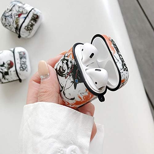 BONICI Funda protectora para AirPods Pro, creativo anime héroe temático chino paisaje pintura estilo blanco negro suave silicona TPU cubierta de