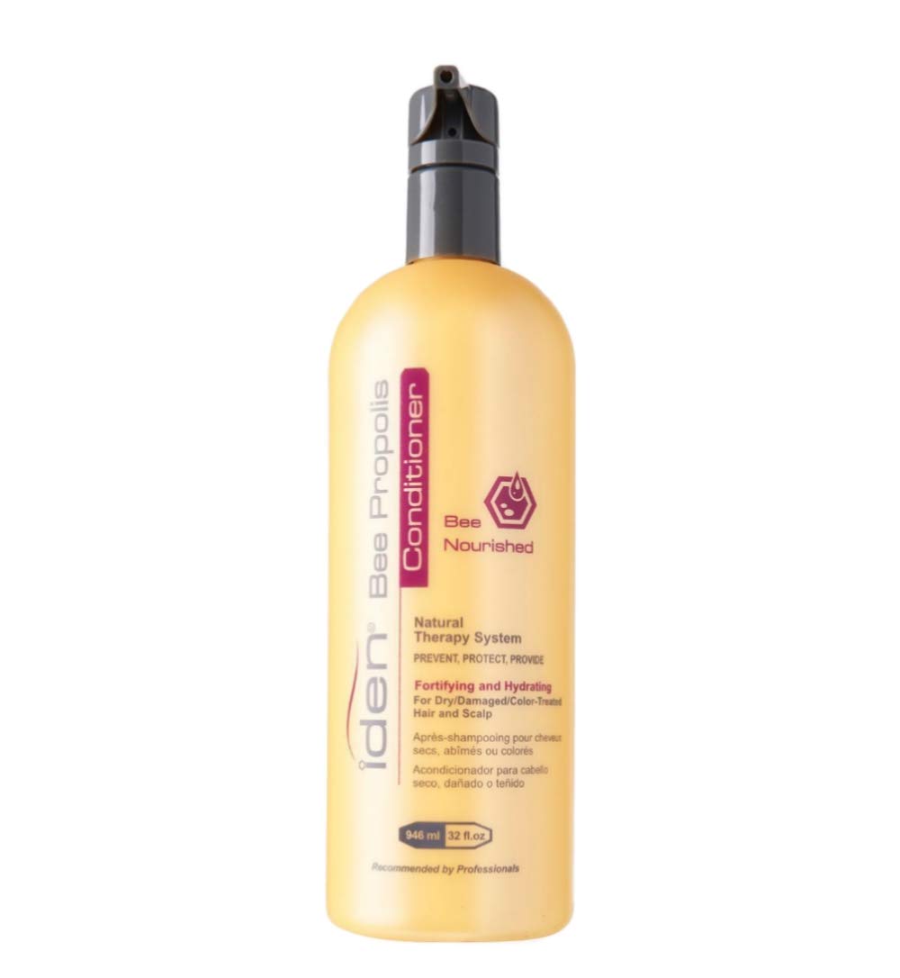 Iden Bee Propolis Bee Nourished Acondicionador, para cabello dañado y teñido, 32 onzas líquidas
