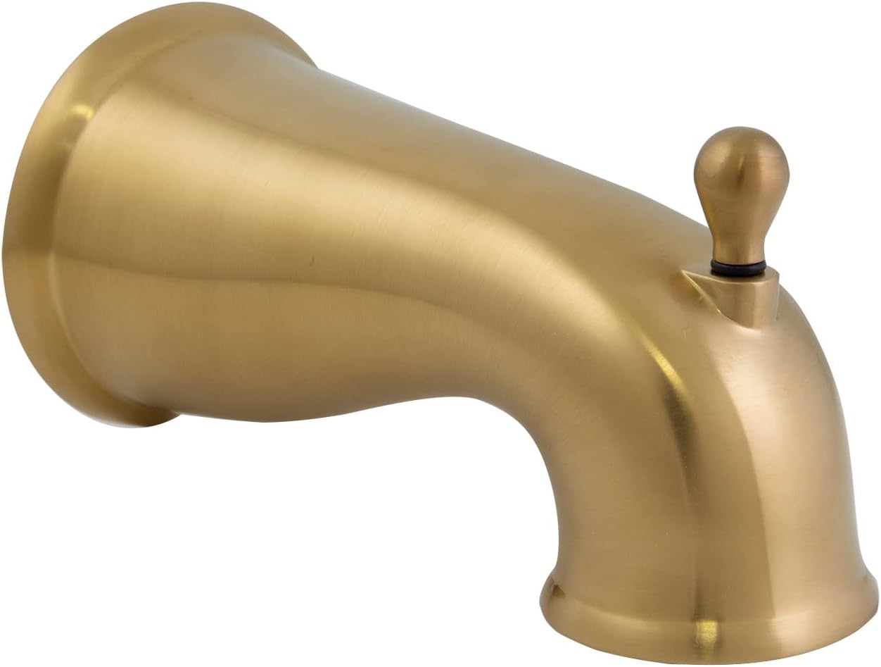 Design House 595728 Oakmont – Molde para bañera y ducha con cabezal de ducha de una sola función, grifo de 2 manijas y válvula, oro cepillado