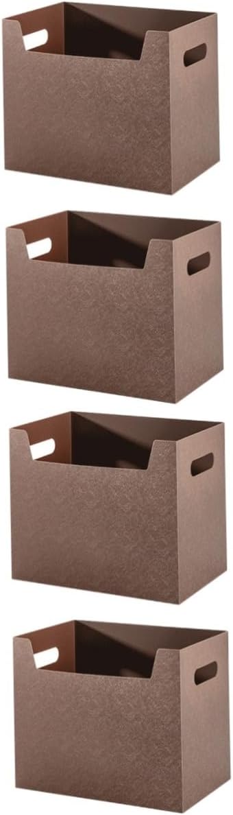 EXCEART Caja de almacenamiento de 4 piezas, organizador de archivos, cestas plegables para estantes de escritorio, organizador de oficina, cesta