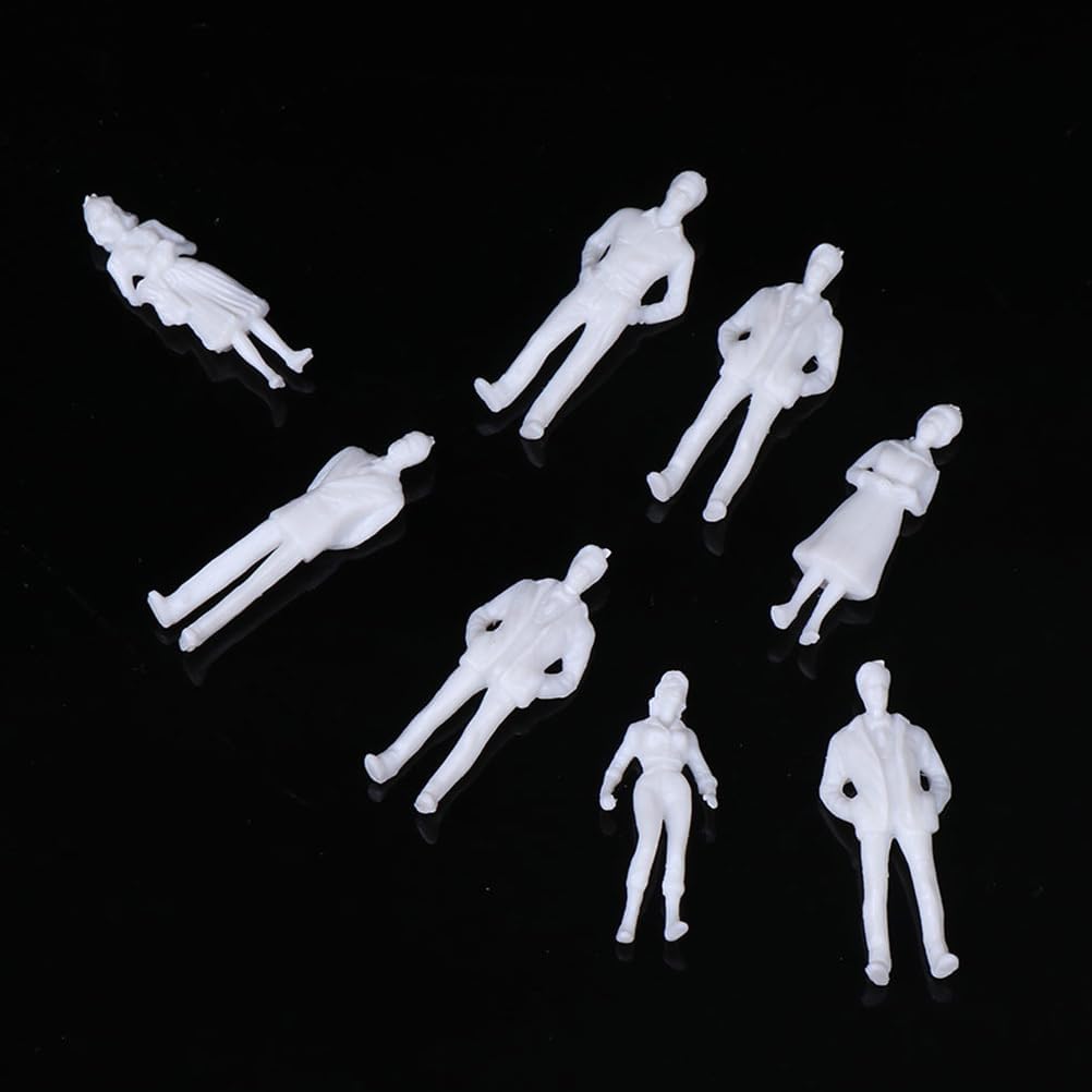 Figuras de personas pintadas Modelos realistas de plástico Figura miniatura blanca Modelos a escala de personas 50 piezas diferentes
