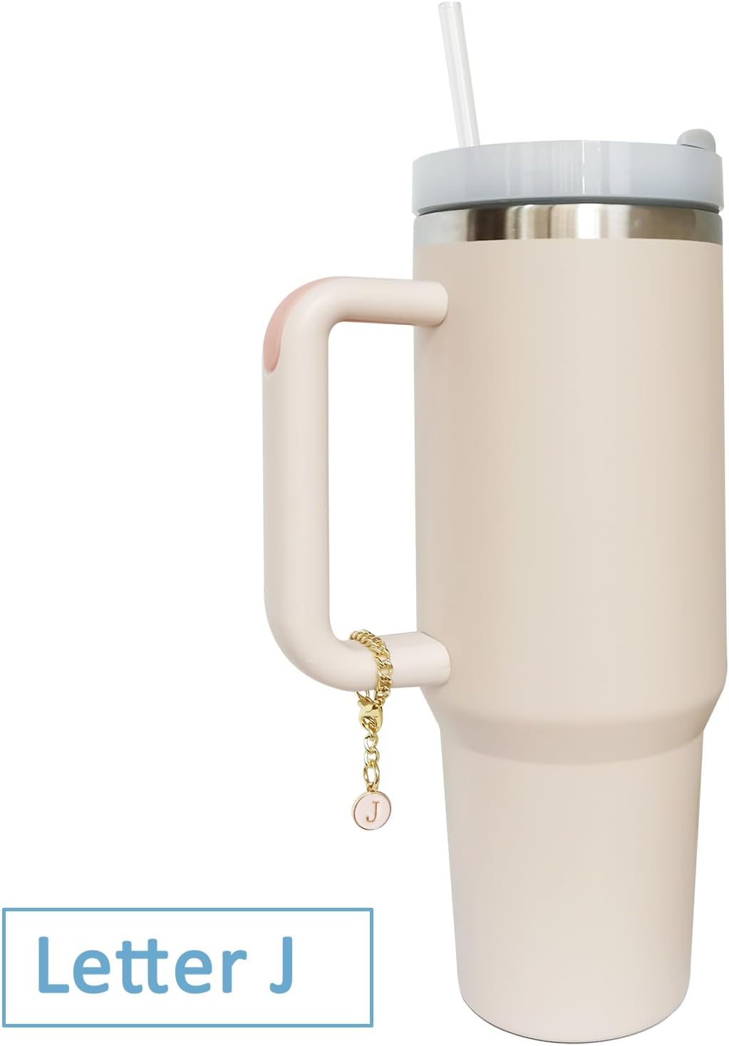 Accesorios de dije de letra para taza Stanley, 2 unidades, identificación con nombre inicial personalizado para vaso Stanley