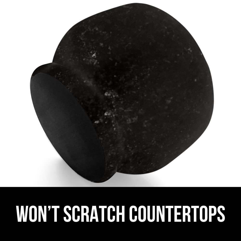 GORILLA GRIP Juego de mortero y mortero XL de alta resistencia con base antideslizante, 4 tazas, cuenco de guacamole molcajete 100% piedra de