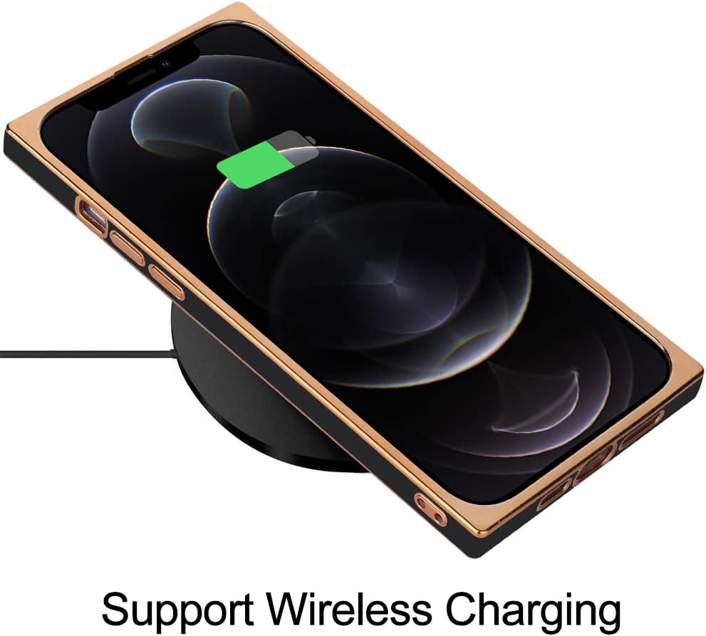 KANGHAR Funda cuadrada compatible con iPhone 12 Pro de lujo con bonito diseño cuadrado, de cuerpo completo, antiarañazos, a prueba de golpes, funda