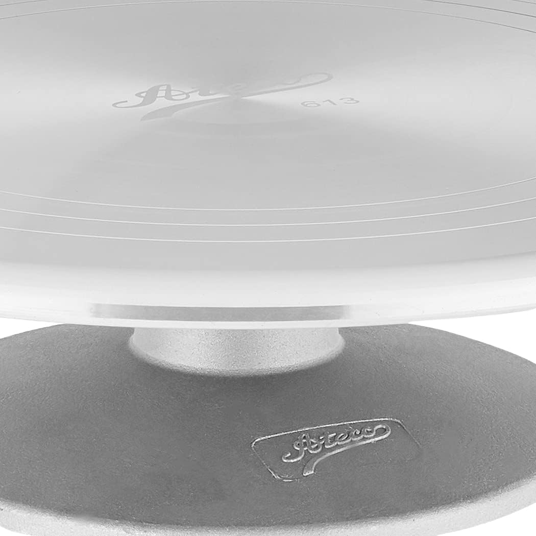 Ateco 608REVOLVING Cake Decorating soporte, 11″ Ronda, apto para uso alimentario de plástico Base & parte superior, #613 – base de aluminio, 12″,