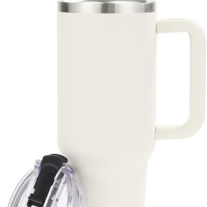 SOOZELEN – Vaso de 40 onzas con asa y tapa con popote, taza de viaje aislada, doble pared mantiene las bebidas frías y el calor durante mucho tiempo SOOZELEN – Vaso de 40 onzas con asa y tapa con popote, taza de viaje aislada, doble pared mantiene las bebidas frías y el calor durante mucho tiempo