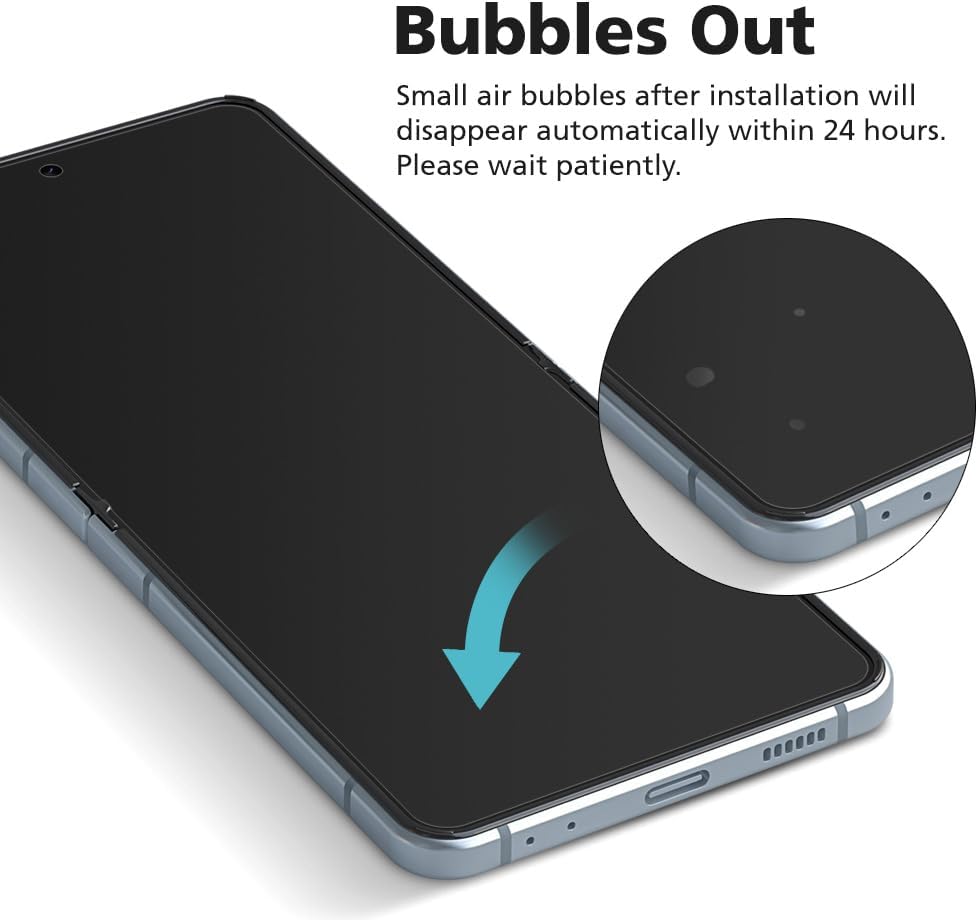 Paquete de 2 protectores de pantalla antiespía para Samsung Galaxy Z Flip 4, 2 piezas en el interior de película híbrida flexible EPU de alta
