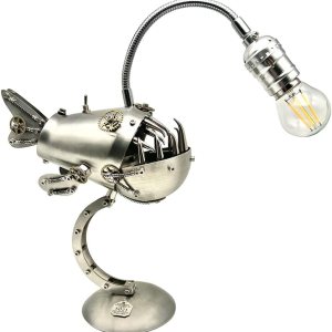 Rompecabezas de metal 3D, kit de manualidades para manualidades, modelo de lámpara de escritorio de pez pescador de metal 3D, para aliviar el estrés Rompecabezas de metal 3D, kit de manualidades para manualidades, modelo de lámpara de escritorio de pez pescador de metal 3D, para aliviar el estrés