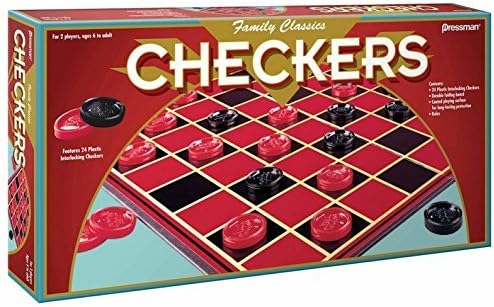 Pressman Damas Family Classics – con tablero plegable y damas entrelazadas