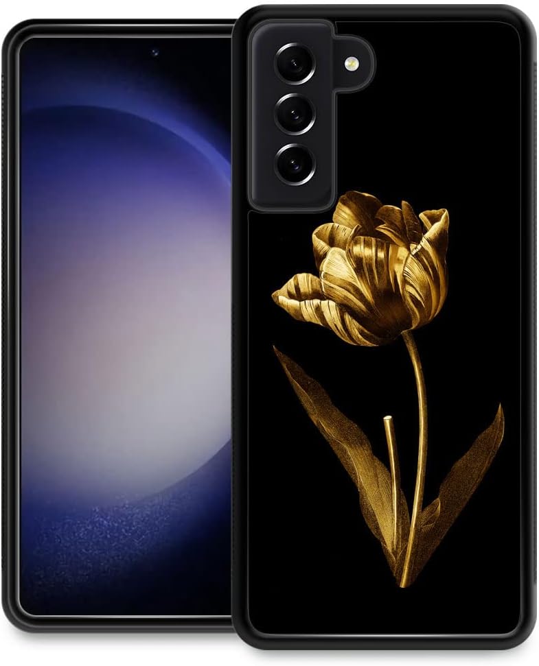 DAIZAG Funda compatible con Samsung Galaxy S23 Plus, Art Golden Rose para hombre y mujer, protección a prueba de golpes, antiarañazos, TPU para
