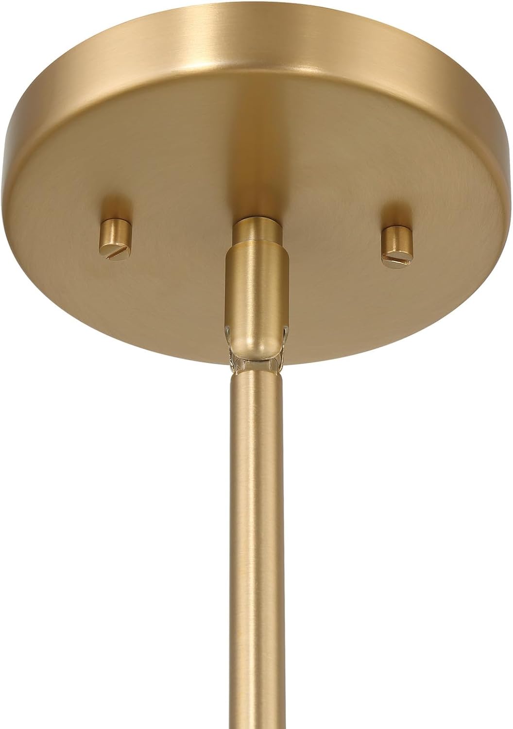 Robert Stevenson Lighting Delano – Lámpara de techo industrial de metal y vidrio grabado, dorado y blanco