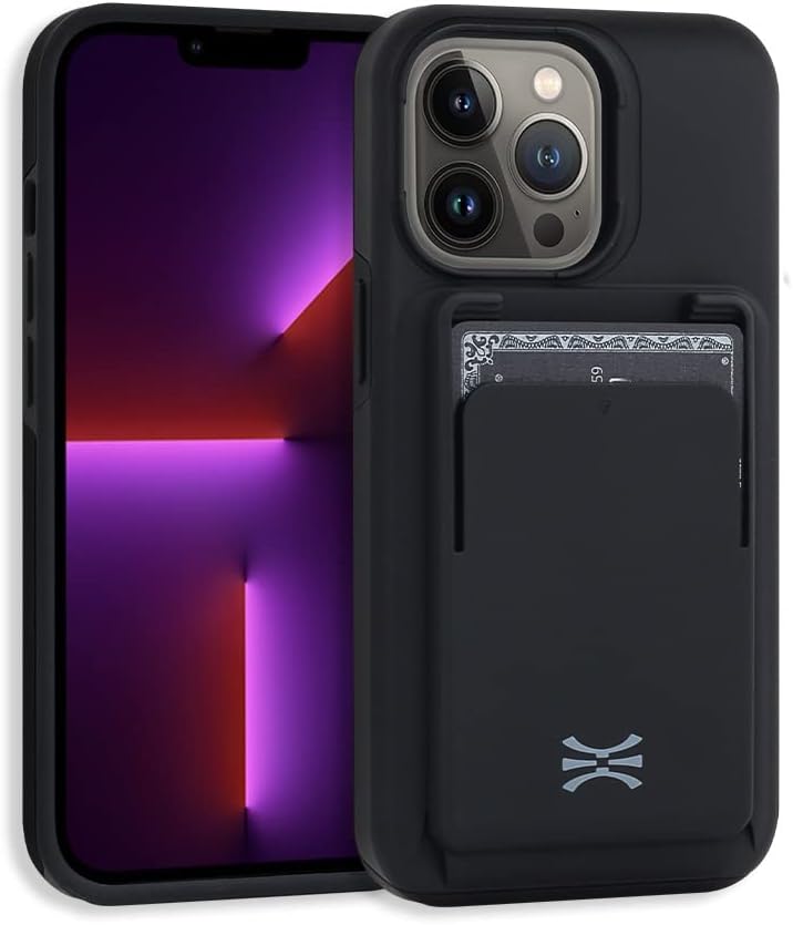 TORU CX PRO – Funda para iPhone 13 Pro con tarjetero  Cartera deslizante desmontable para 3 tarjetas  Funda protectora delgada a prueba de golpes