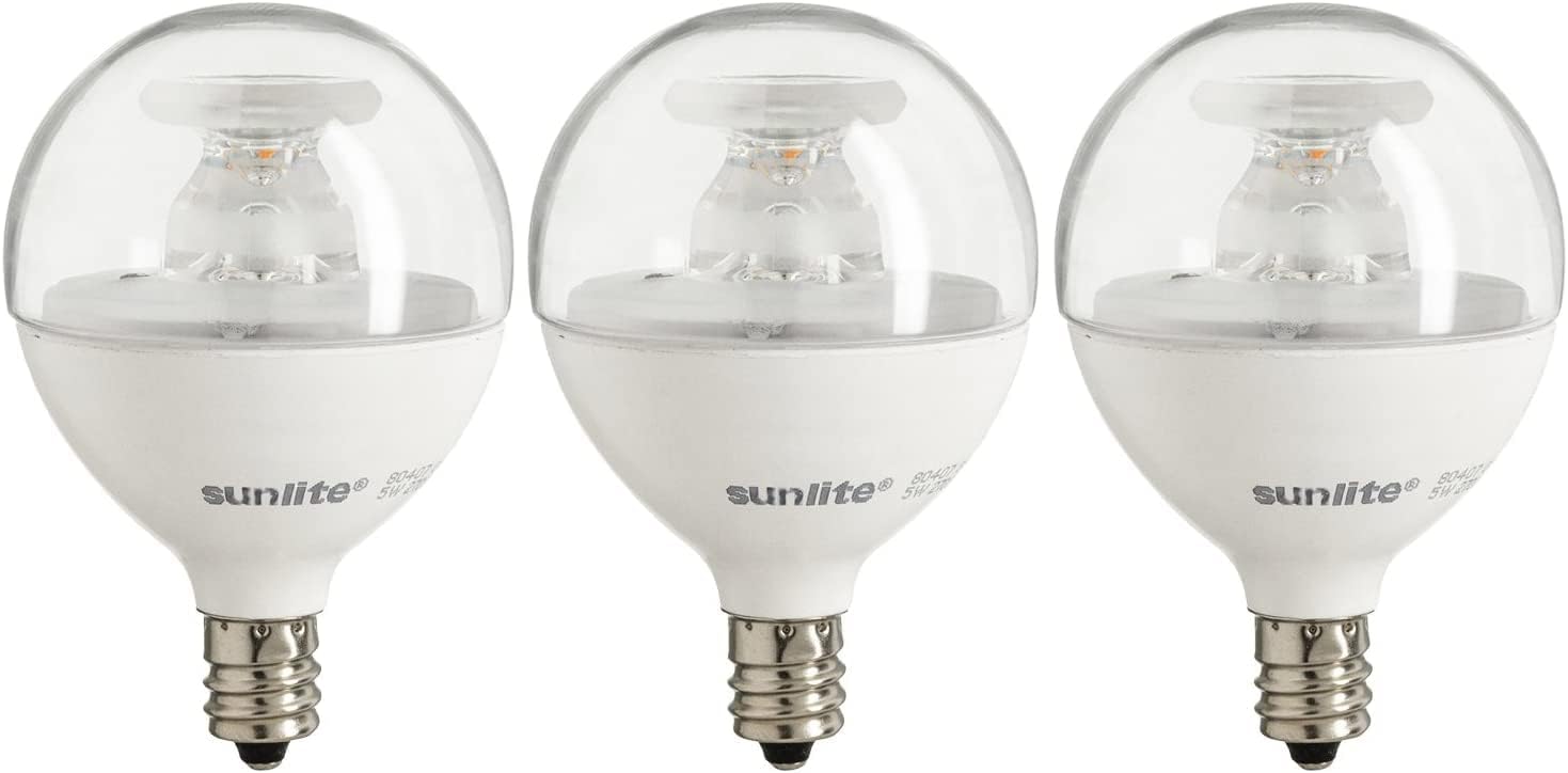Globo LED Sunlite equivalente a 40vatios (solo utiliza 5vatios) Bombilla G16.5 esmerilada regulable