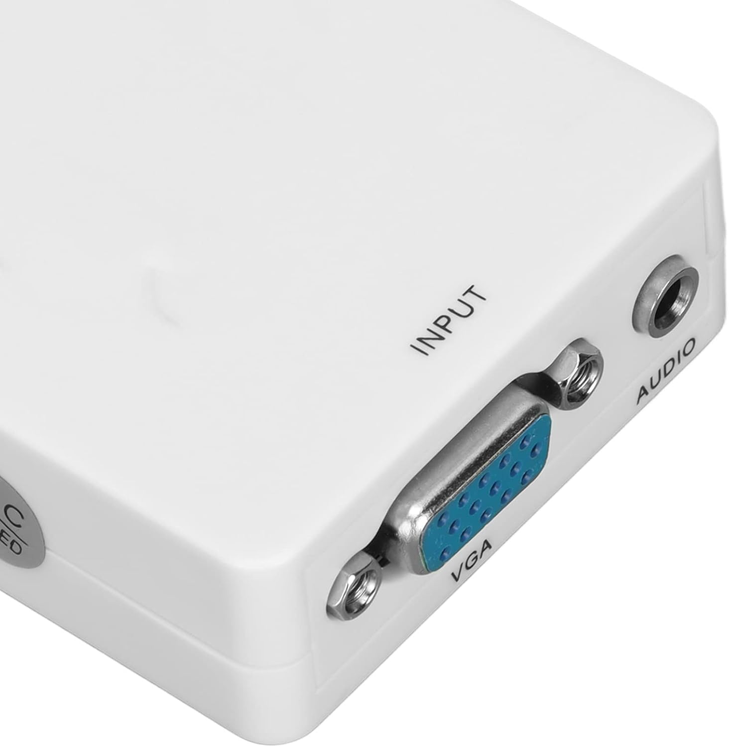 Convertidor de audio y video VGA a HDMI, 1080P Full HD Mini caja adaptadora con cable USB y cable de puerto de audio de 0.138 in, compatible con