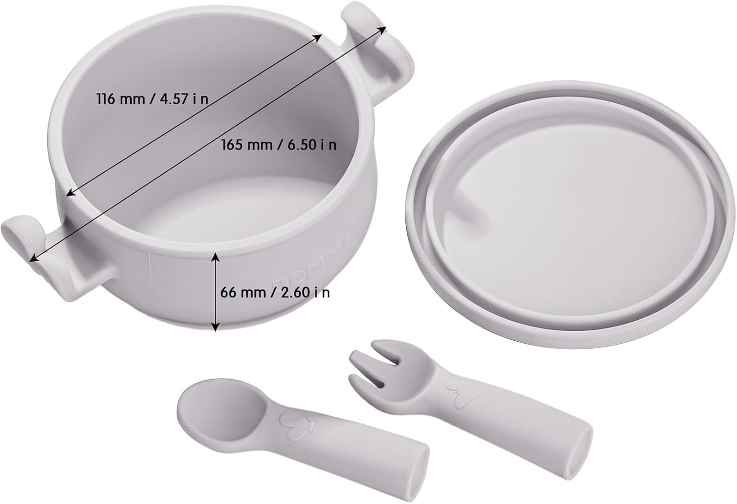 Dommy Juego de alimentación para bebés de mariposacuenco de succión con cuchara y tenedor  Suministros de alimentación  Suministros de destete LED