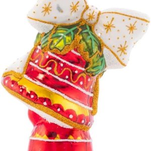 Christopher Radko Adorno decorativo de cristal europeo hecho a mano, campanas de Navidad clásicas Christopher Radko Adorno decorativo de cristal europeo hecho a mano, campanas de Navidad clásicas