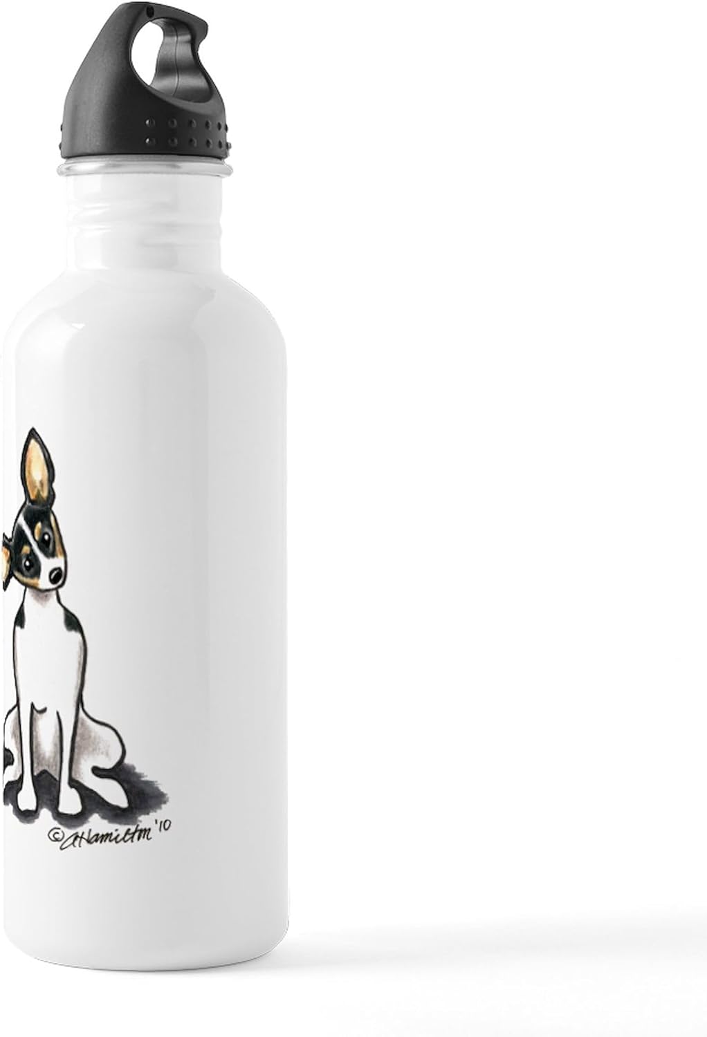 CafePress Rat Terrier Sit Pretty – Botella de agua (acero inoxidable, 1 botella de agua de 1,0 L)