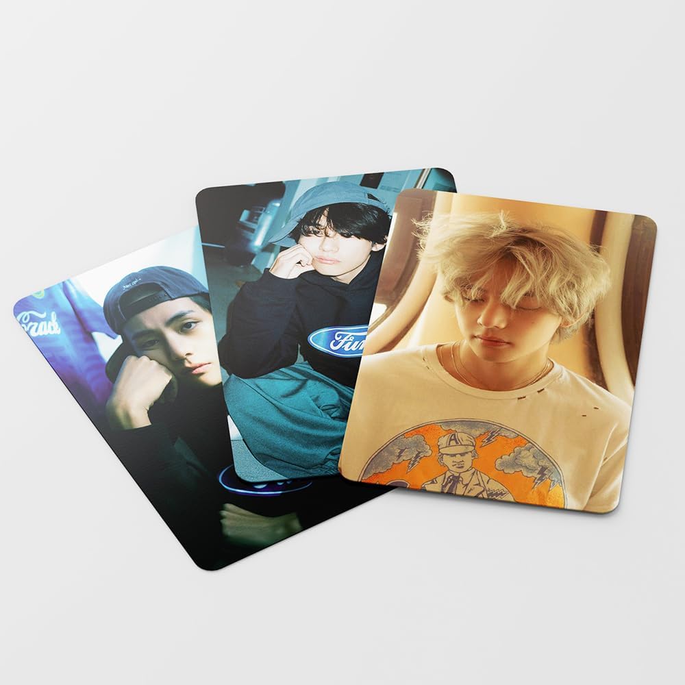 V Layover – Juego de tarjetas fotográficas de 55 piezas 2023 V Tae Hyung Solo Album Layover Lomo Cards Bangtan Boys Merchandise Regalo para