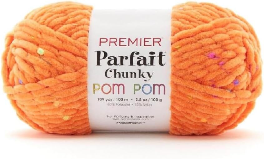 Premier Yarns Parfait – Ovillo de pompón grueso, 3.5 onzas, #6 súper voluminoso, paquete de 3 unidades con marcadores de puntada Bella’s Crafts